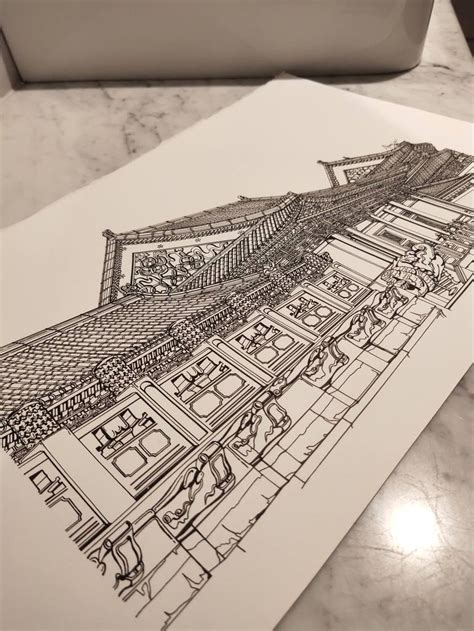 Forbidden City China Drawing by Lera Ryazanceva | Saatchi Art