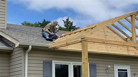 Gabled Porch Build DIY Updated - YouTube