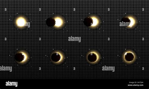 Solar or lunar eclipse animation set isolated on transparent background ...