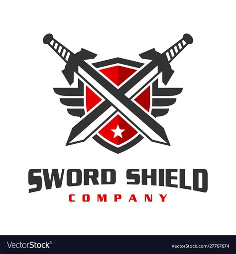 War sword shield logo design Royalty Free Vector Image