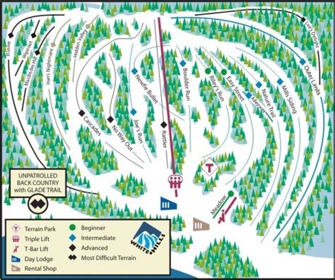 White Hills Trail Map • Piste Map • Panoramic Mountain Map