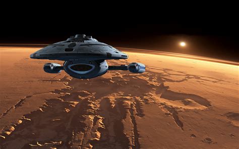 Voyager Over Mars-Like Planet Full HD Wallpaper and Background Image ...