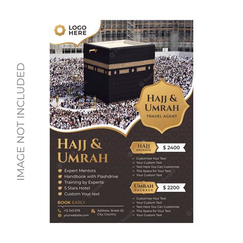 Premium Vector | Hajj and umrah flyer template