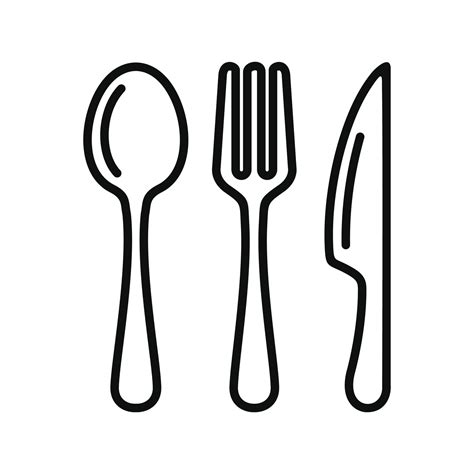 Spoon And Fork Clipart Black And White