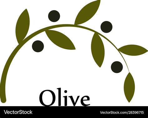 Isolated green olive branch logo olive oil Vector Image