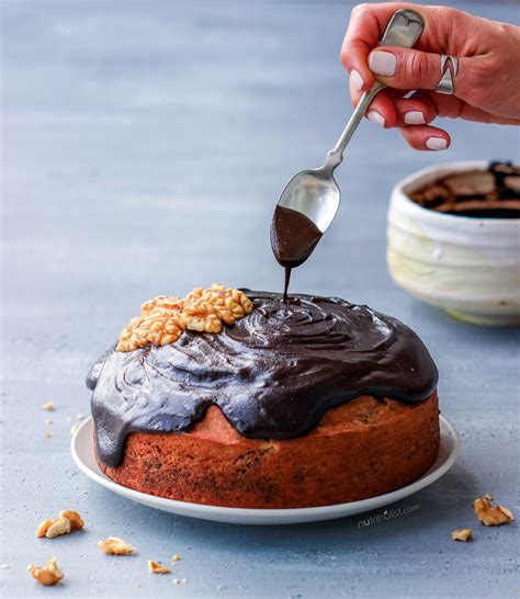 Gluten-free Banana Walnut Cake w/ Chocolate Frosting - Nutriholist