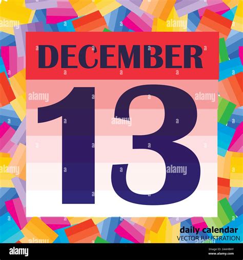 December 13 icon. For planning important day. Banner for holidays and special days. December ...