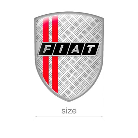 Fiat Shield Domed Emblem Grey Metal Effect | Domed Emblems | Stickers | X-Sticker