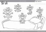 Five Little Monkeys Coloring Pages  Super Simple sketch template