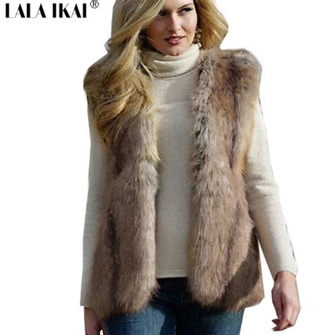 Aliexpress.com : Buy Women Faux Fur Vest Winter Long Fur Gilet ...