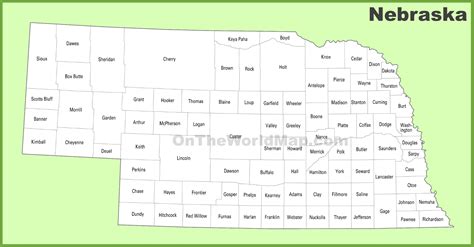 Nebraska Map Of Counties - Map Of Rose Bowl