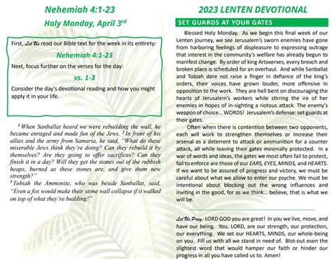 2023 LENTEN DEVOTIONAL (Holy Monday - Holy Week)