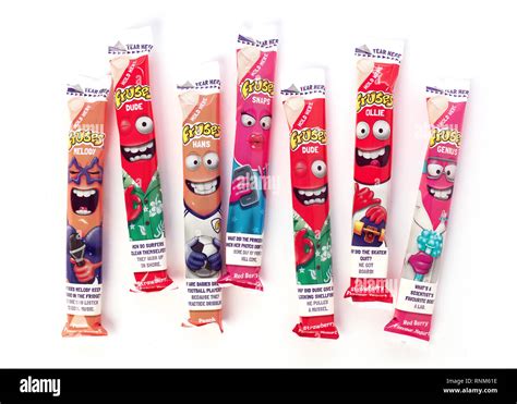 Frubes, kids yoghurt pouches in various flavours Stock Photo - Alamy