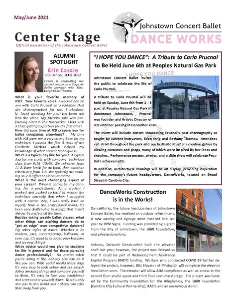 Center Stage – Johnstown Concert Ballet