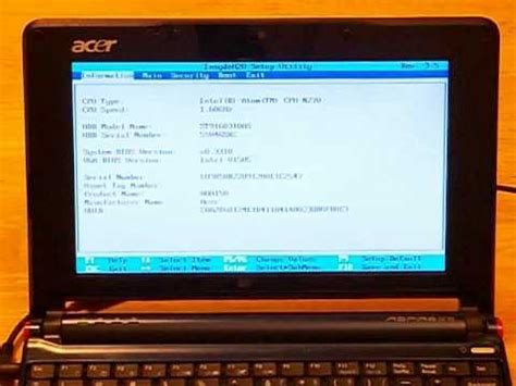 How to Boot Acer Aspire One ZG5 Netbook from USB Flash Drive - YouTube