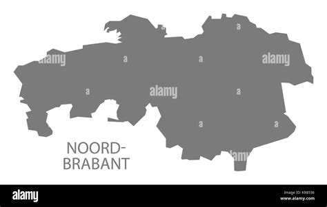 Noord-Brabant Netherlands Map grey Stock Photo - Alamy