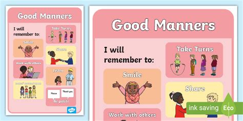 Good Manners Poster | Classroom Display Resources