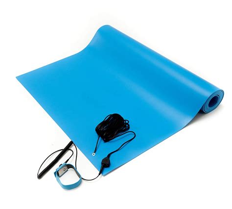 Bertech ESD Mat Kit with a Wrist Strap and a Grounding Cord, Blue, Azul ...