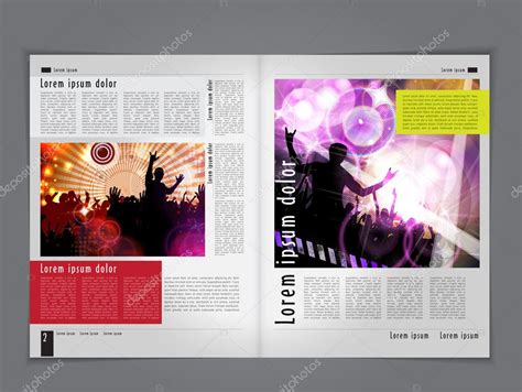 Music magazine layout | Music magazine layout — Stock Vector © zeber2010 #48528947