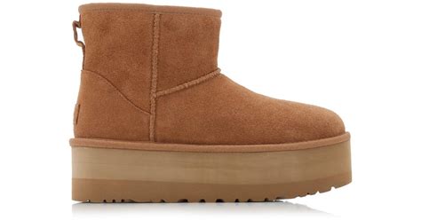 UGG Classic Mini Platform Sheepskin Boots in Brown | Lyst