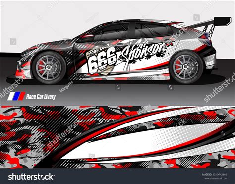 race car wrap design. simple lines with abstract background vector concept for vehicle vinyl ...