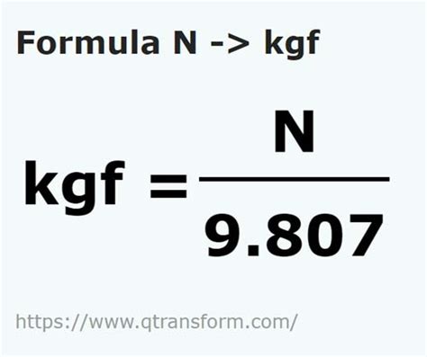 Newton in Kilogrammkraft - N in kgf umrechnung N in kgf