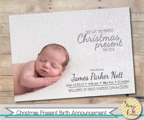 Christmas Birth Announcement Photo Christmas Baby | Etsy | Christmas birth announcement, Birth ...