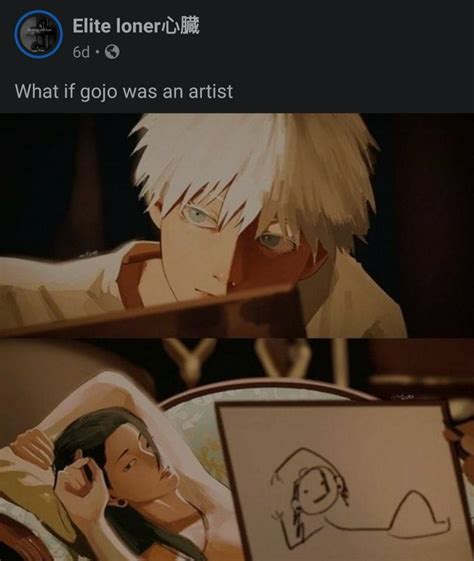 an anime scene with the caption that reads, what if goo was an artist?