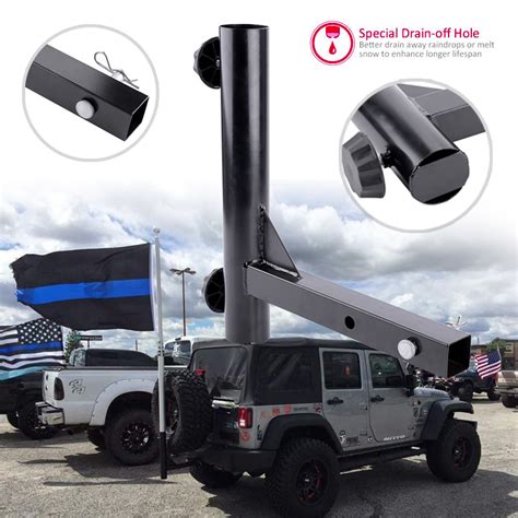 Hitch Mount Flagpole Holder Trailer Receivers Flag Pole Hold RV Flags ...