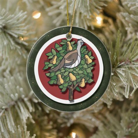 Partridge In A Pear Tree Ornament | Zazzle.com | Tree ornaments, Ornaments, Custom holiday card