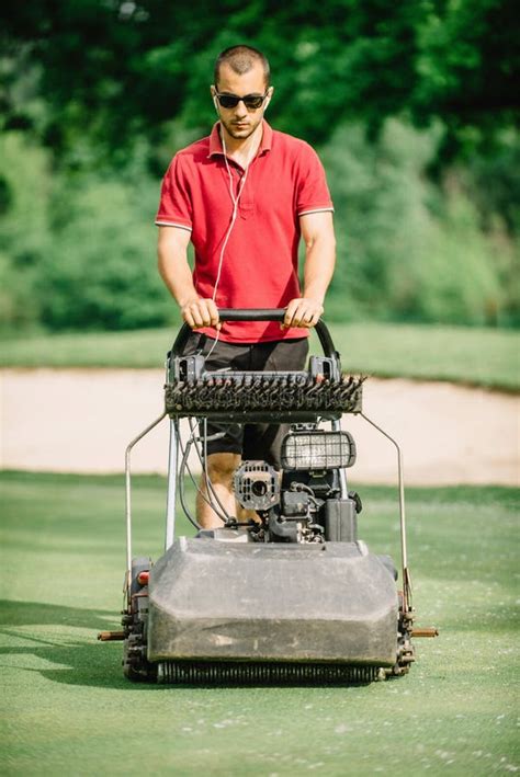 Golf Course Maintenance Equipment, Fairway Mower Stock Image - Image of ...