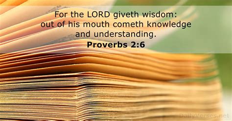 Proverbs 2:6 - Bible verse (KJV) - DailyVerses.net