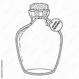 Download Vector Black And White Outline coloring Book Glass bottle  sketch template