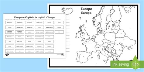 European Capitals Activity English/Italian (teacher made)