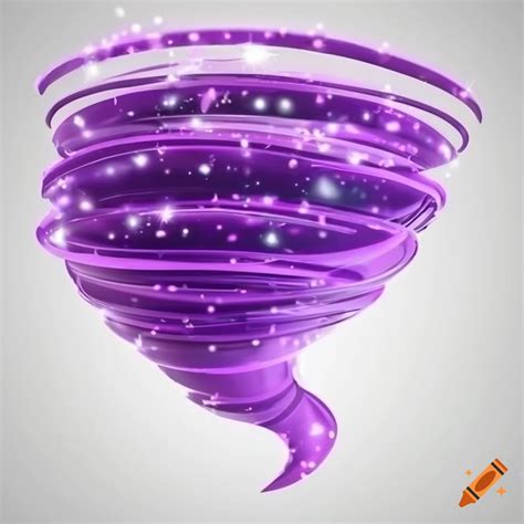 Cartoon illustration of a purple glittering tornado on Craiyon