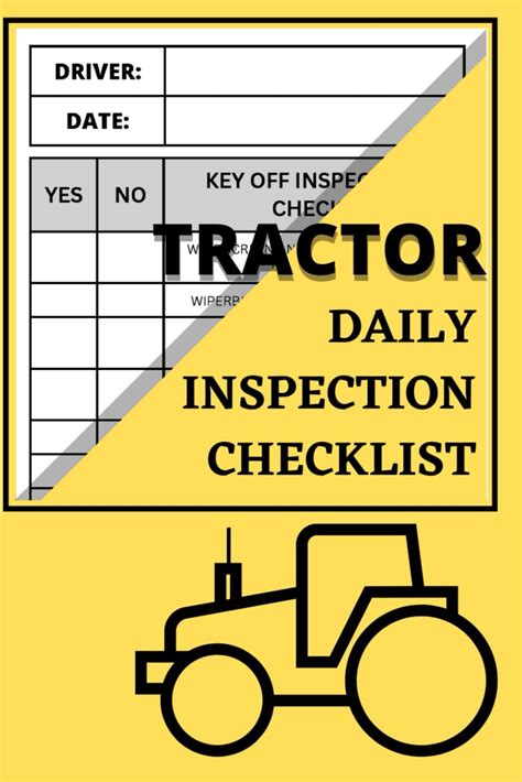 Tractor Daily Inspection Checklist / Tractor Safety / Tractor Maintenance Inspection Book ...
