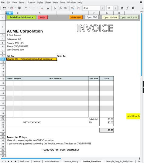 Libreoffice Invoice Template – PARAHYENA