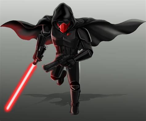 a cartoon character with a red light saber in his hand and a black ...