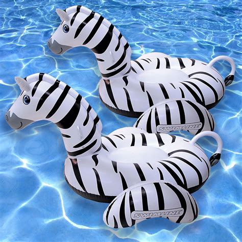 Swimline 96" Giant Zebra Swimming Pool Inflatable Animal Ride On Float ...