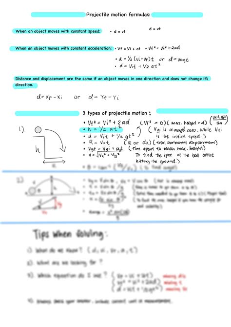 SOLUTION: Projectile motion formulas - Studypool