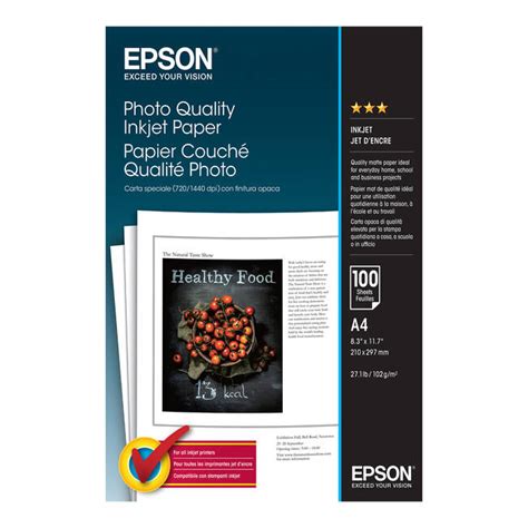 Epson A4 Matte Photo Quality Inkjet Paper 102gsm - 100