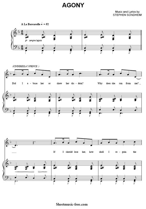 Agony Sheet Music Into The Woods - ♪ SHEETMUSIC-FREE.COM