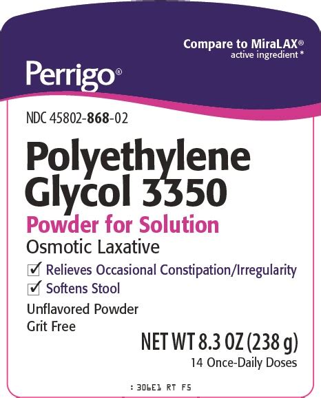 POLYETHYLENE GLYCOL 3350 powder, for solution