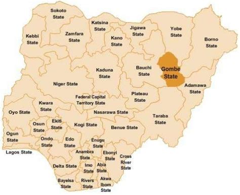 1: Map of Gombe State | Download Scientific Diagram