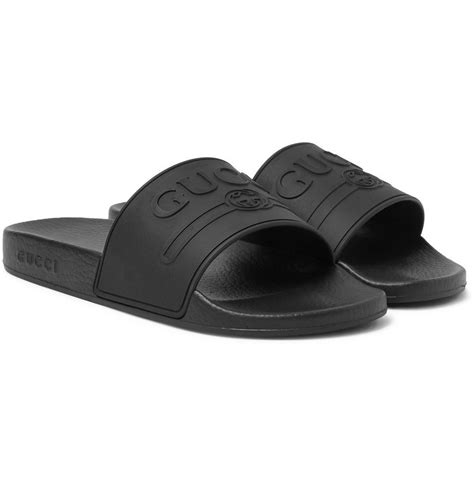 Gucci - Logo-Embossed Rubber Slides - Men - Black Gucci