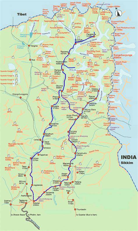 Maps of the Kangchenjunga Region