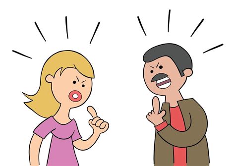 Cartoon wife and husband angry and arguing, vector illustration 3692261 Vector Art at Vecteezy