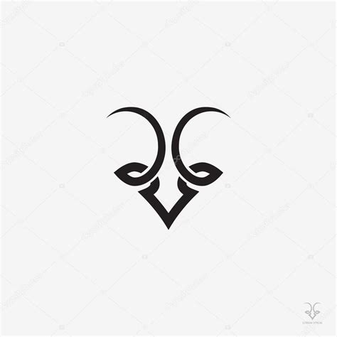 Goat black symbol — Stock Vector © I.Petrovic #126793774 | Aries tattoo, Aries symbol tattoos ...