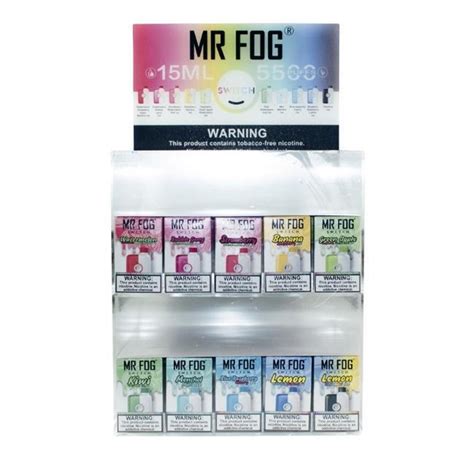 MR FOG #1 SWITCH 15ML 5500 PUFFS RECHARGEABLE DISPOSABLE WITH MESH COIL - 100CT DISPLAY