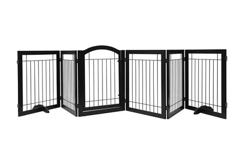 PAWLAND 144-inch Extra Wide 30-inches Tall Dog gate with Door Walk ...